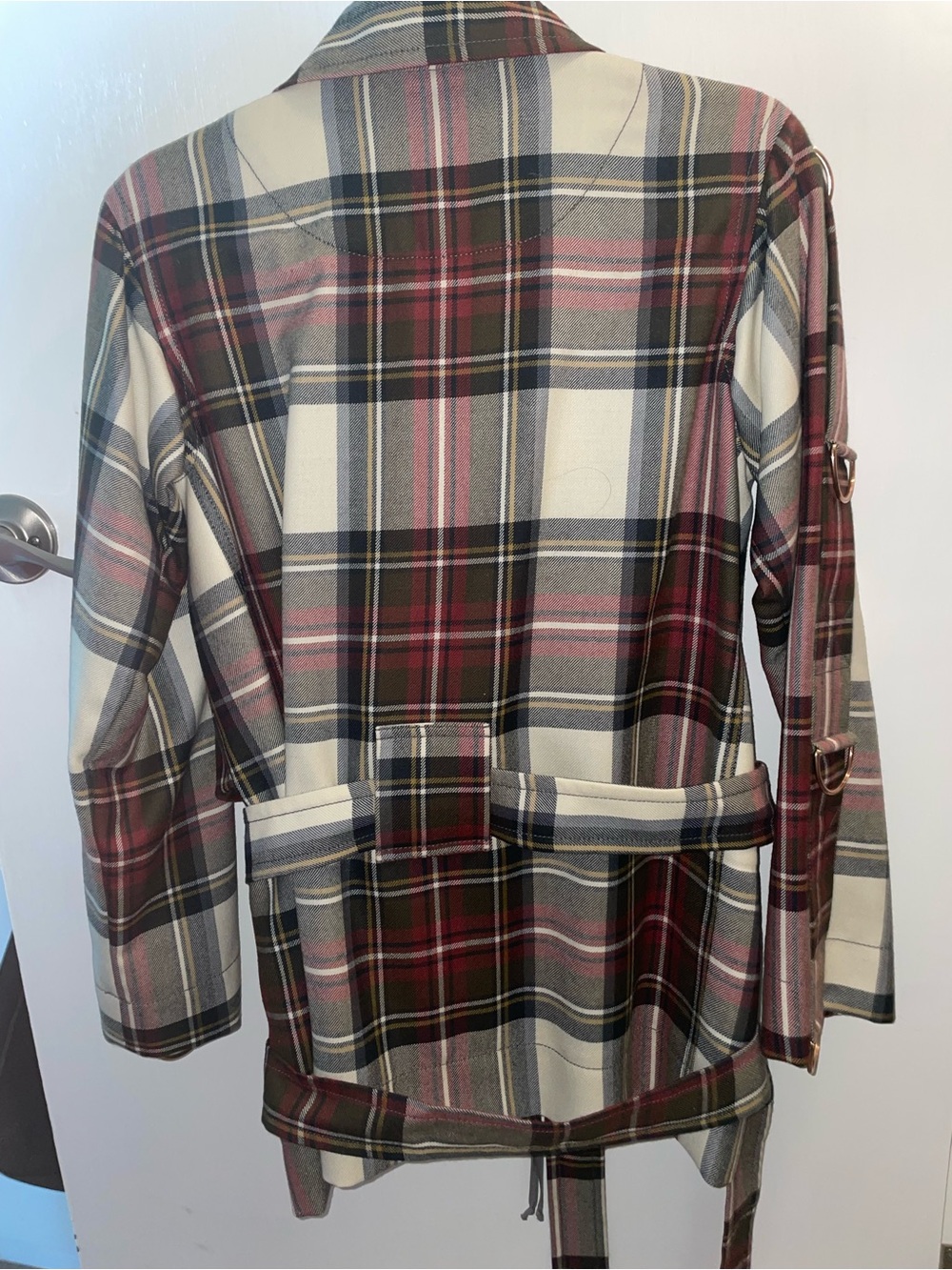 Vivienne Westwood Plaid Multi-Color Belted & Zip Up Jacket View 5
